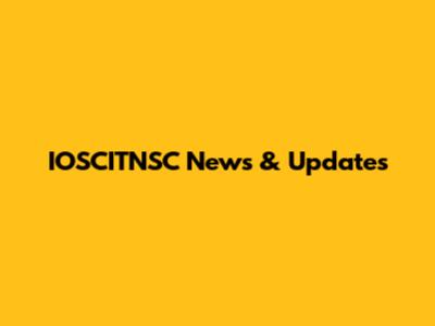 IOSCITNSC News & Updates