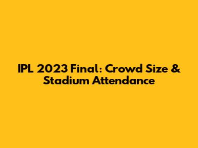 IPL 2023 Final: Crowd Size & Stadium Attendance