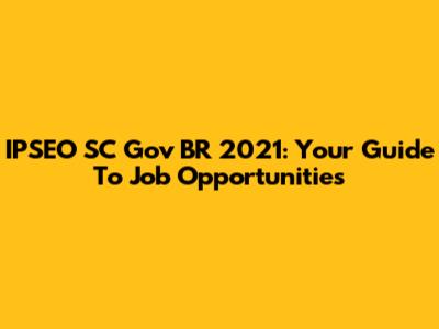 IPSEO SC Gov BR 2021: Your Guide To Job Opportunities