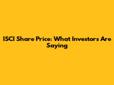 ISCI Share Price: What Investors Are Saying