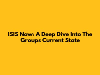 ISIS Now: A Deep Dive Into The Group's Current State