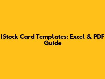 IStock Card Templates: Excel & PDF Guide