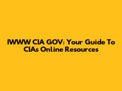 IWWW CIA GOV: Your Guide To CIA's Online Resources