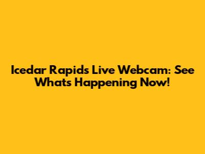 Icedar Rapids Live Webcam: See What's Happening Now!
