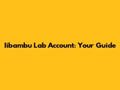 Iibambu Lab Account: Your Guide