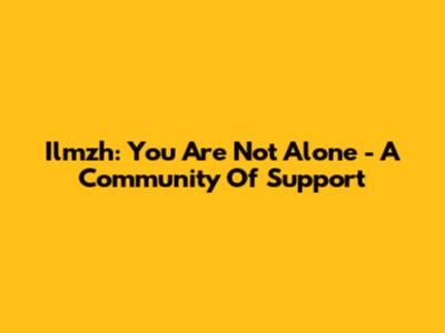 Ilmzh: You Are Not Alone - A Community Of Support
