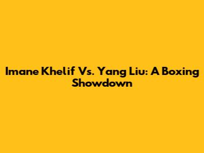 Imane Khelif Vs. Yang Liu: A Boxing Showdown