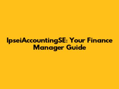 IpseiAccountingSE: Your Finance Manager Guide