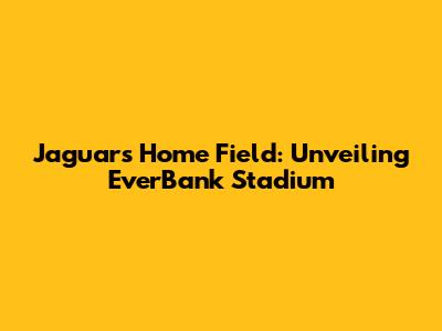Jaguars' Home Field: Unveiling EverBank Stadium