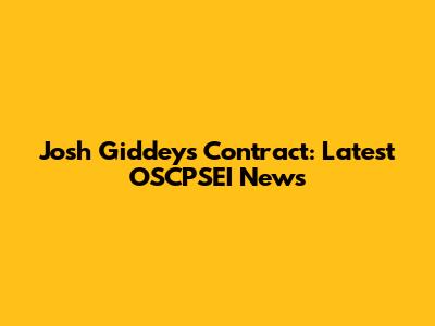 Josh Giddey's Contract: Latest OSCPSEI News