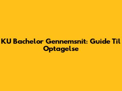 KU Bachelor Gennemsnit: Guide Til Optagelse