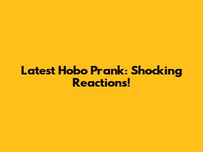 Latest Hobo Prank: Shocking Reactions!