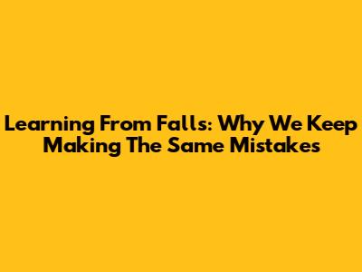 Learning From Falls: Why We Keep Making The Same Mistakes