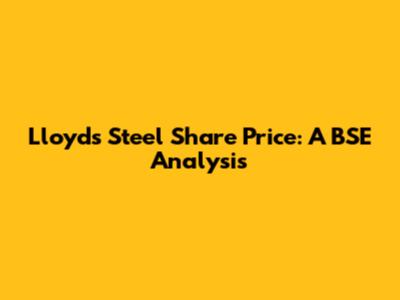 Lloyds Steel Share Price: A BSE Analysis