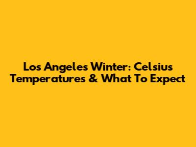 Los Angeles Winter: Celsius Temperatures & What To Expect
