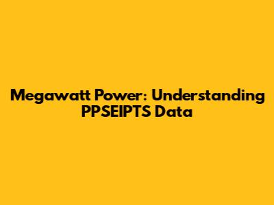 Megawatt Power: Understanding PPSEIPTS Data