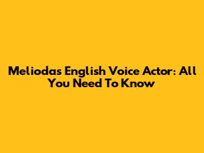 Meliodas' English Voice Actor: All You Need To Know