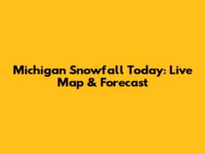 Michigan Snowfall Today: Live Map & Forecast