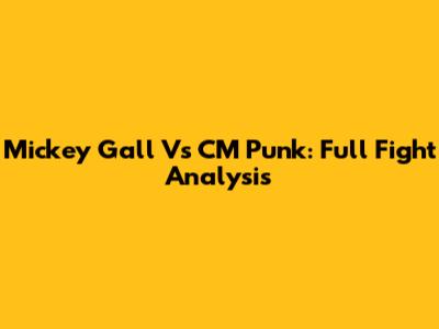 Mickey Gall Vs CM Punk: Full Fight Analysis