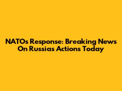 NATO's Response: Breaking News On Russia's Actions Today