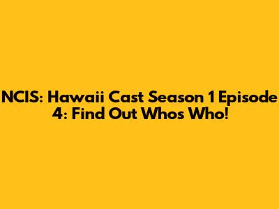 NCIS: Hawaii Cast Season 1 Episode 4: Find Out Who's Who!