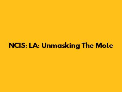 NCIS: LA: Unmasking The Mole