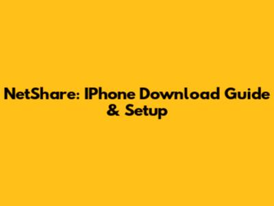 NetShare: IPhone Download Guide & Setup