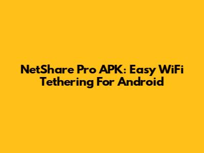 NetShare Pro APK: Easy WiFi Tethering For Android