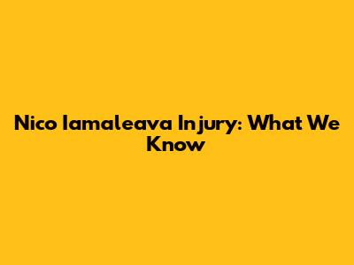 Nico Iamaleava Injury: What We Know