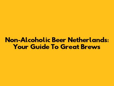 Non-Alcoholic Beer Netherlands: Your Guide To Great Brews
