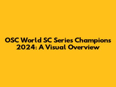 OSC World SC Series Champions 2024: A Visual Overview