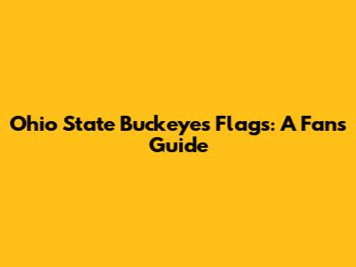 Ohio State Buckeyes Flags: A Fan's Guide