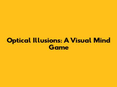 Optical Illusions: A Visual Mind Game