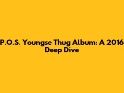 P.O.S. Youngse Thug Album: A 2016 Deep Dive