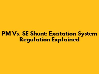 PM Vs. SE Shunt: Excitation System Regulation Explained