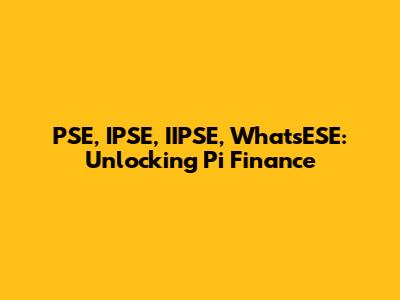 PSE, IPSE, IIPSE, WhatsESE: Unlocking Pi Finance