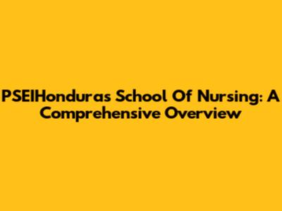PSEIHonduras School Of Nursing: A Comprehensive Overview