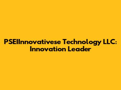 PSEIInnovativese Technology LLC: Innovation Leader