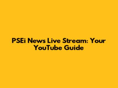 PSEi News Live Stream: Your YouTube Guide