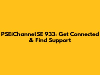 PSEiChannelSE 933: Get Connected & Find Support