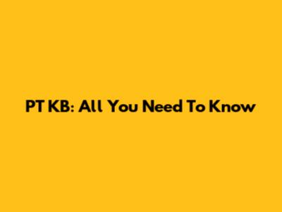 PT KB: All You Need To Know