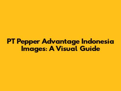 PT Pepper Advantage Indonesia Images: A Visual Guide