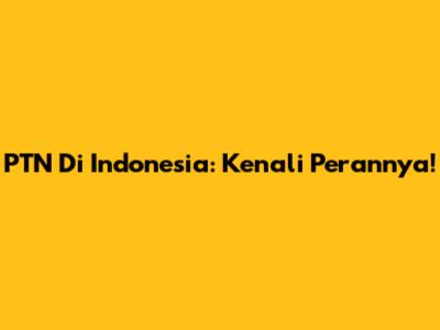 PTN Di Indonesia: Kenali Perannya!
