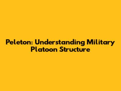 Peleton: Understanding Military Platoon Structure