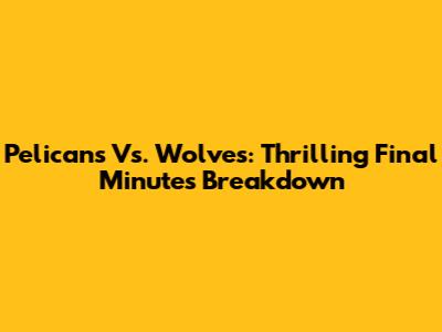 Pelicans Vs. Wolves: Thrilling Final Minutes Breakdown