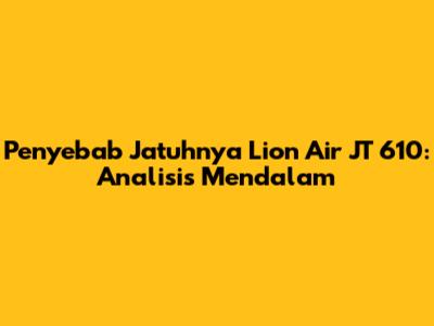Penyebab Jatuhnya Lion Air JT 610: Analisis Mendalam