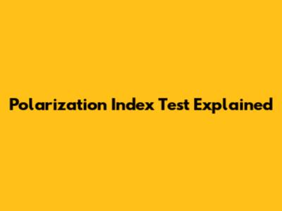 Polarization Index Test Explained
