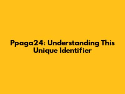 Ppaga24: Understanding This Unique Identifier