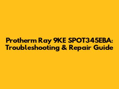 Protherm Ray 9KE SPOT345EBA: Troubleshooting & Repair Guide