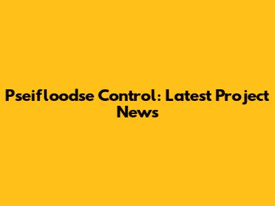 Pseifloodse Control: Latest Project News